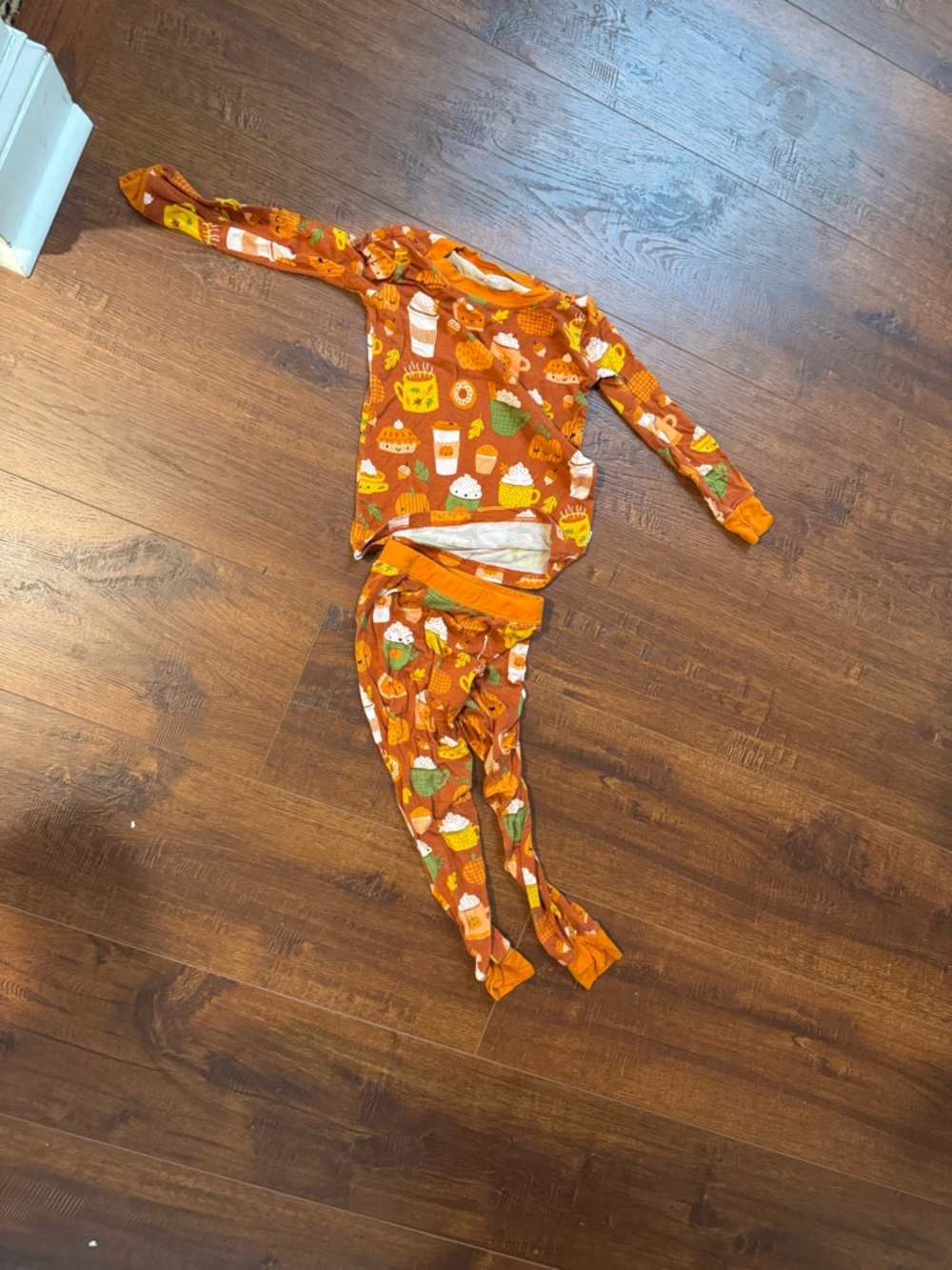 Little Sleepies Orange Cupcake & Snack Print Pajama Set
